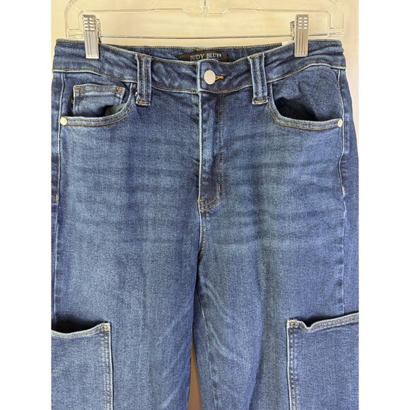 Judy Blue Wide Leg Jeans Baggy Cargo Pocket - Picture 5 of 9